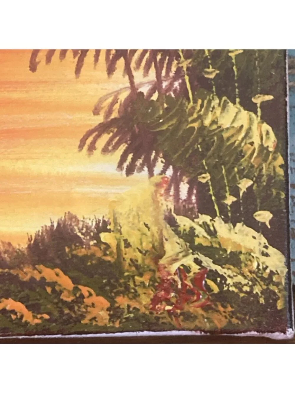 VTG Painting Pura Ulun Danu Bratan Temple Indonesia Bali Tiki Bar Art 8x10”